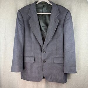 VTG Oscar De‎ La Renta Men's Navy Houndstooth Sport Coat Sz 40R Wool Classic